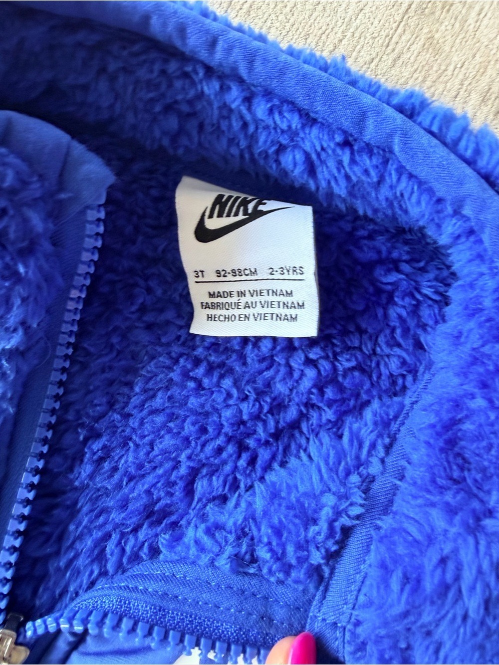 Nike Royal Blue Sherpa Vest White Logo 3 Piece Set 3T - Picture 12 of 12